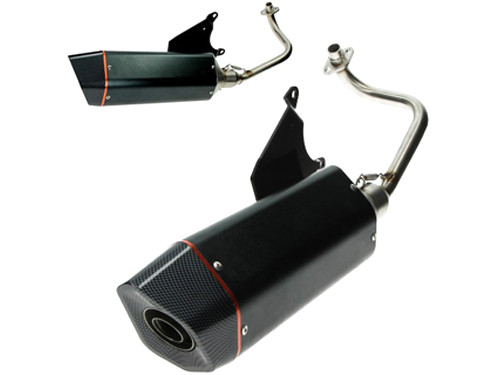 Uitlaat Bullet Racing Zwart/Carbon Piaggio Zip 4T