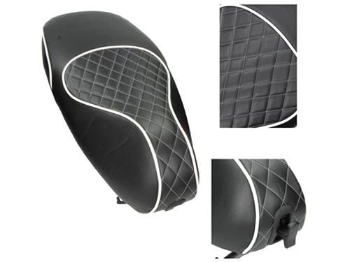 Buddydek Chesterfield Zwart Met Witte Bies Vespa Primavera/Sprint