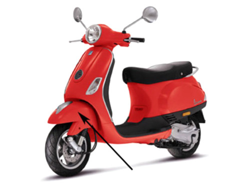 Voorspatbord Rood Dragon 894 Vespa LX FL