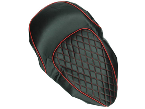 Buddydek Chesterfield Zwart met Rode Bies Vespa LX