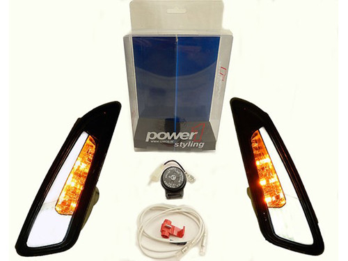 Power One Knipperlicht Set Voor + Dagrijverlichting Tube Smoke Vespa Primavera/Sprint
