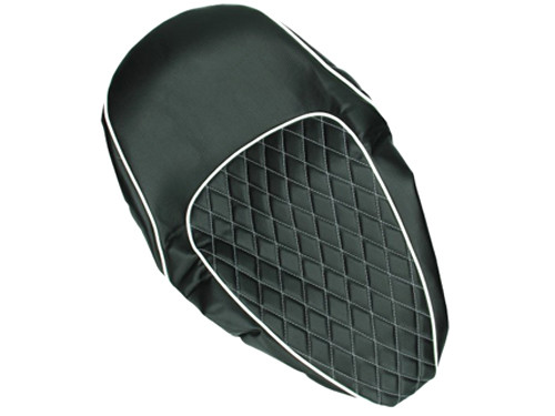 Buddydek Chesterfield Zwart met Witte Bies Vespa LX