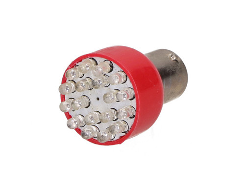 Lamp BAY15D 12V 18 Leds Rood