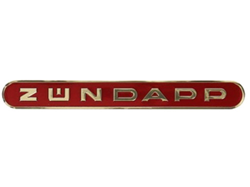 Sticker Woord Zundapp Langwerpig Rood/Goud