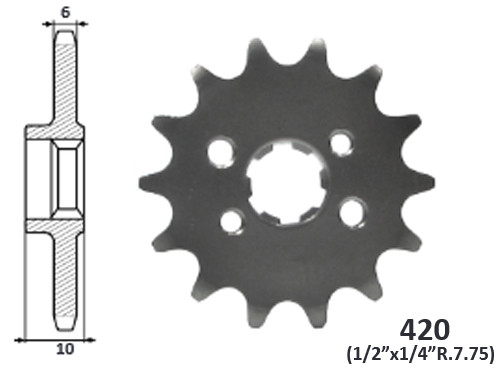 IGM Voortandwiel + Borst 12T Derbi Senda/GPR