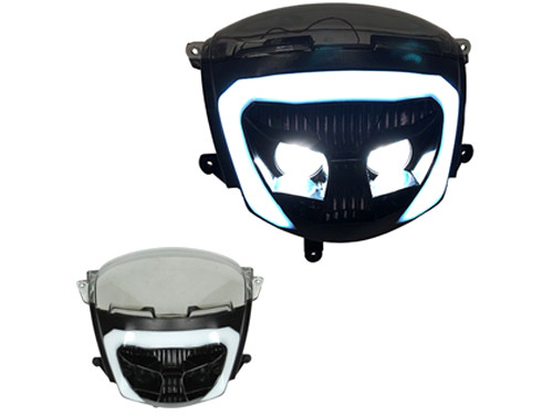 Koplamp New Style + Ledverlichting Zwart Piaggio Zip