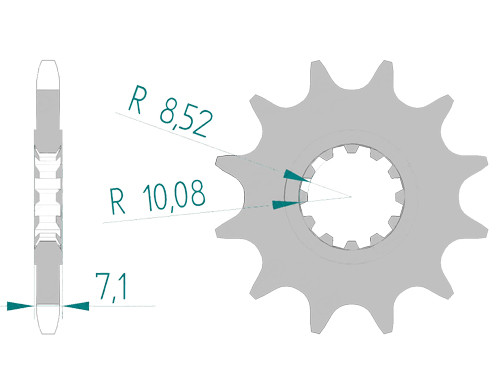 Afam Voortandwiel 14T Type 94119 #420 Staal Minarelli AM6