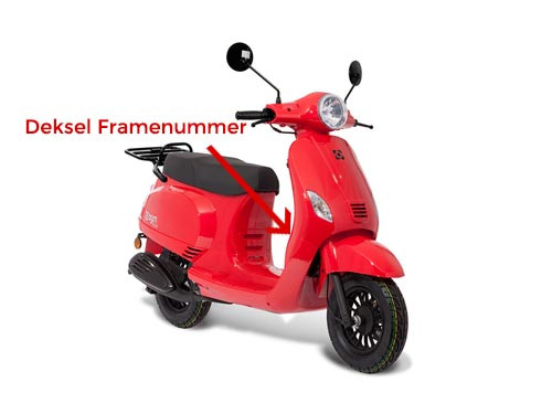 Deksel Framenummer Rood AGM VX50/VX50S