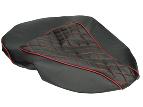 Buddydek Chesterfield Zwart met Rode Bies Piaggio Zip 2006 4T