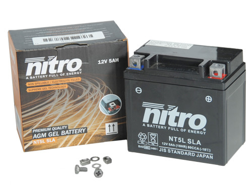 Nitro Accu NTC5L (YTC5L-BS) Gel o.a. Motorhispania RX50R / Peugeot V-Clic