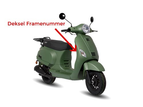 Deksel Framenummer Mat Groen AGM VX50/VX50S