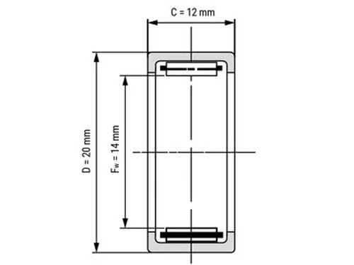 NTN Naaldhulslager HK1412 (14x20x12mm)