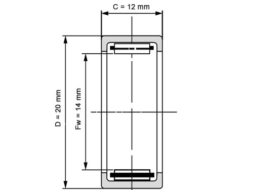 INA Naaldhulslager HK1412 (14x20x12mm)
