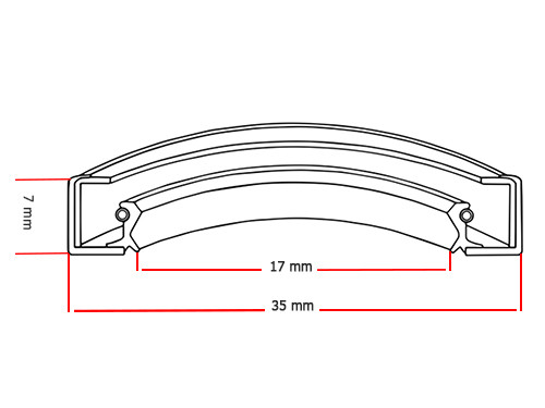 Keerring 17x35x7 Voortandwiel Derbi