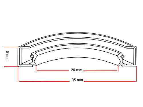 Dichtomatik Oliekeerring 20x35x5mm BA NBR 70