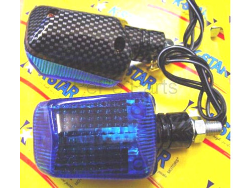 Knipperlichtset (2) Blauw/Carbon