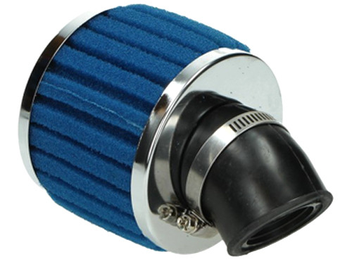 Luchtfilter Model Polini Schuin 35mm Kort Blauw/Chroom
