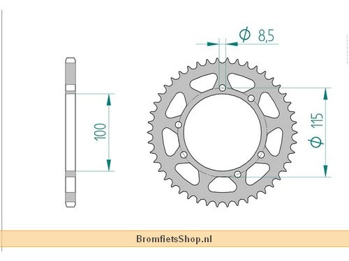 Achtertandwiel 34T Gilera GSM