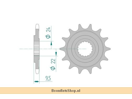 Afam Voortandwiel 12T Type 20311 #520 Staal Honda CR250 1992-2007 / CR500 1992-2000 / CRF450 2002-2010