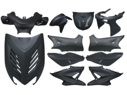 Plaatwerk Set Mat Zwart 11-Delig MBK Nitro / Yamaha Aerox