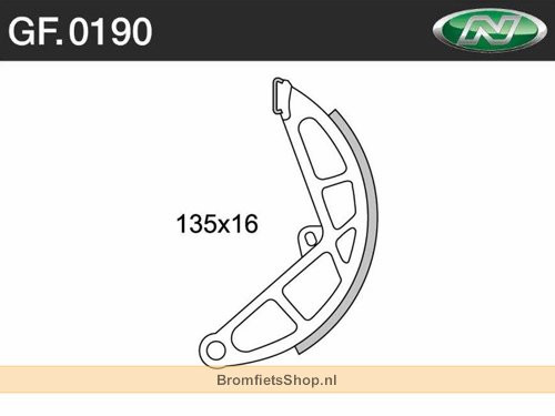Newfren Remsegment Set Type GF0190 Achter Gilera Citta / Piaggio Si / Vespa Ciao/Bravo