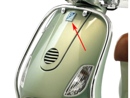 Logo Chroom/Blauw Voorscherm Vespa