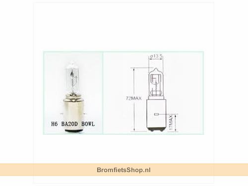 Lamp BA20D 12V 35/35W Halogeen