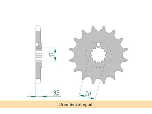 Afam Voortandwiel 13T Type 94202 #428 Staal