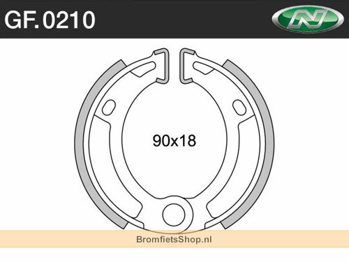 Newfren Remsegment Set Type GF0210 Voorwiel/Achterwiel Tomos A35