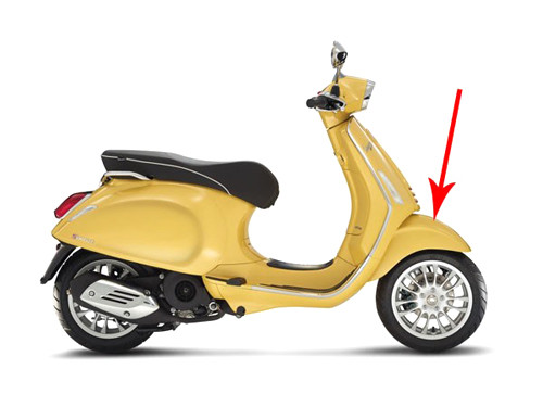 Voorspatbord Geel 968/ A Piaggio Sprint 