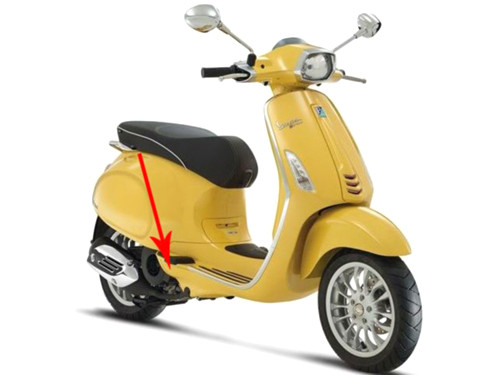 Afdekkap Duo-Voetsteun Rechts Geel 968/ A Piaggio Sprint 
