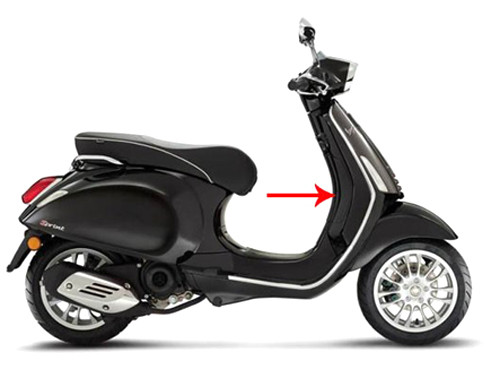 Beenschilddeksel Lucido Zwart 94 Piaggio Sprint 