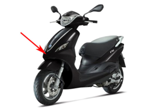 Voorscherm Vulcano Zwart 98/a Piaggio Fly New 2012