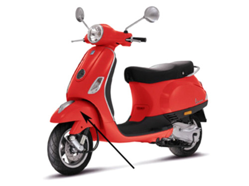 Voorspatbord Dragon Rood 894 Vespa LX