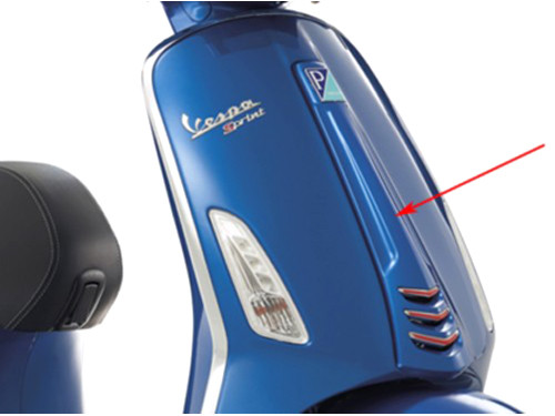 Voorscherm Midden Azurro Blauw 261/ A Piaggio Sprint 