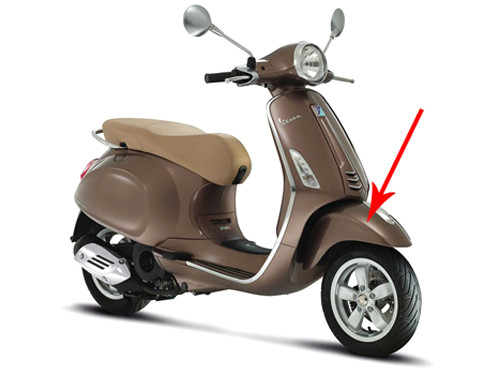 Voorspatbord Bruin 129/a Vespa Primavera