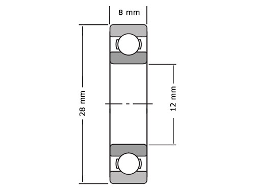 SKF Kogellager 6001 TN9 C3 (12x28x8mm)