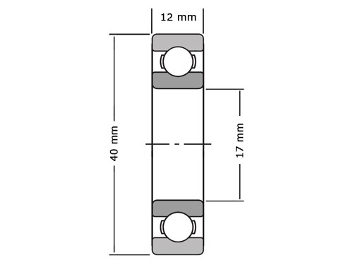 SKF Kogellager 6203 (17x40x12mm)