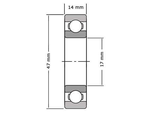 SKF Kogellager 6303 C3 (17x47x14mm)